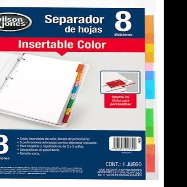 SEPARADOR SNUM. CTA. 8 DIV. WILSON JONES 2456 C.24